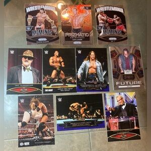 10 card WWE lot 2024 Prizm 2015 Topps Scott Hall Lex Luger Mr.T Stone Cold etc